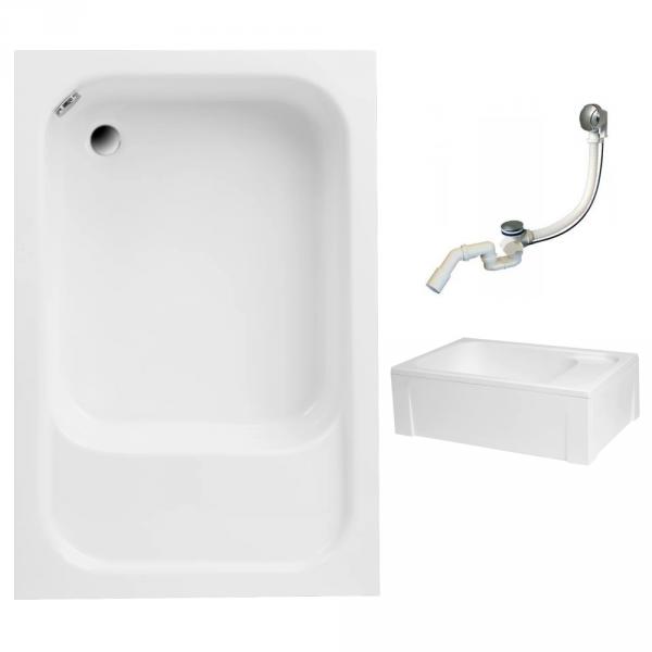 Piatto doccia rettangolare con seduta RONI 120x80 + piletta