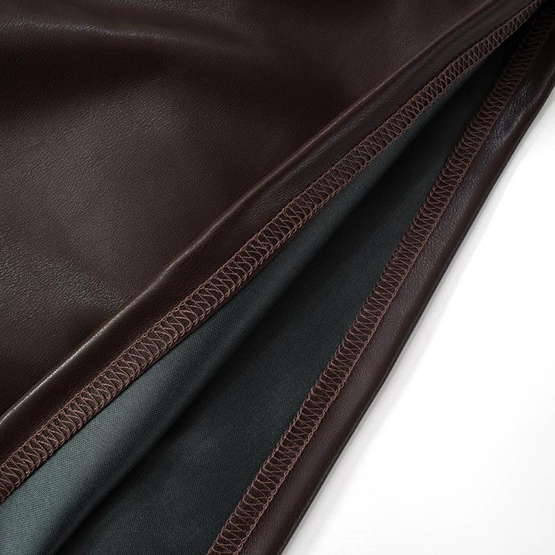 Outono Inverno 2025 Novo Cor Pura Slim Sem Mangas Um Ombro Gola Inclinada Zíper Mostrar Fino Jaqueta