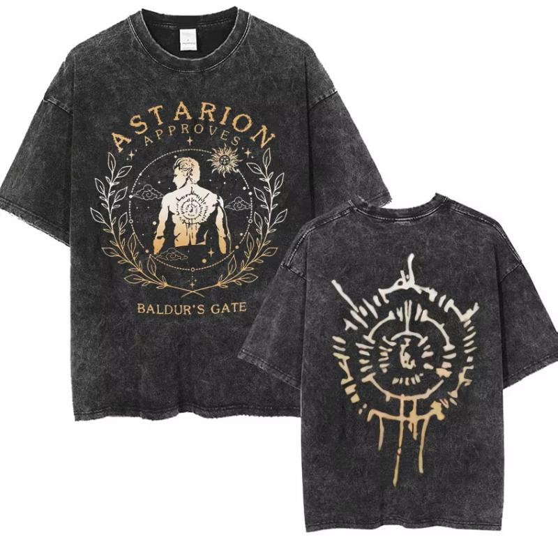 Astarion Girl Dinner Graphic T Shirt Baldurs Gate  Fan Gamer Washed T Shirts Women Unisexs Vintage Gothic Cool Tshirt Streetwear
