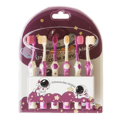 

Mofurashi Space Toothbrush Set of 6 for Children Ages 3-12 (A)