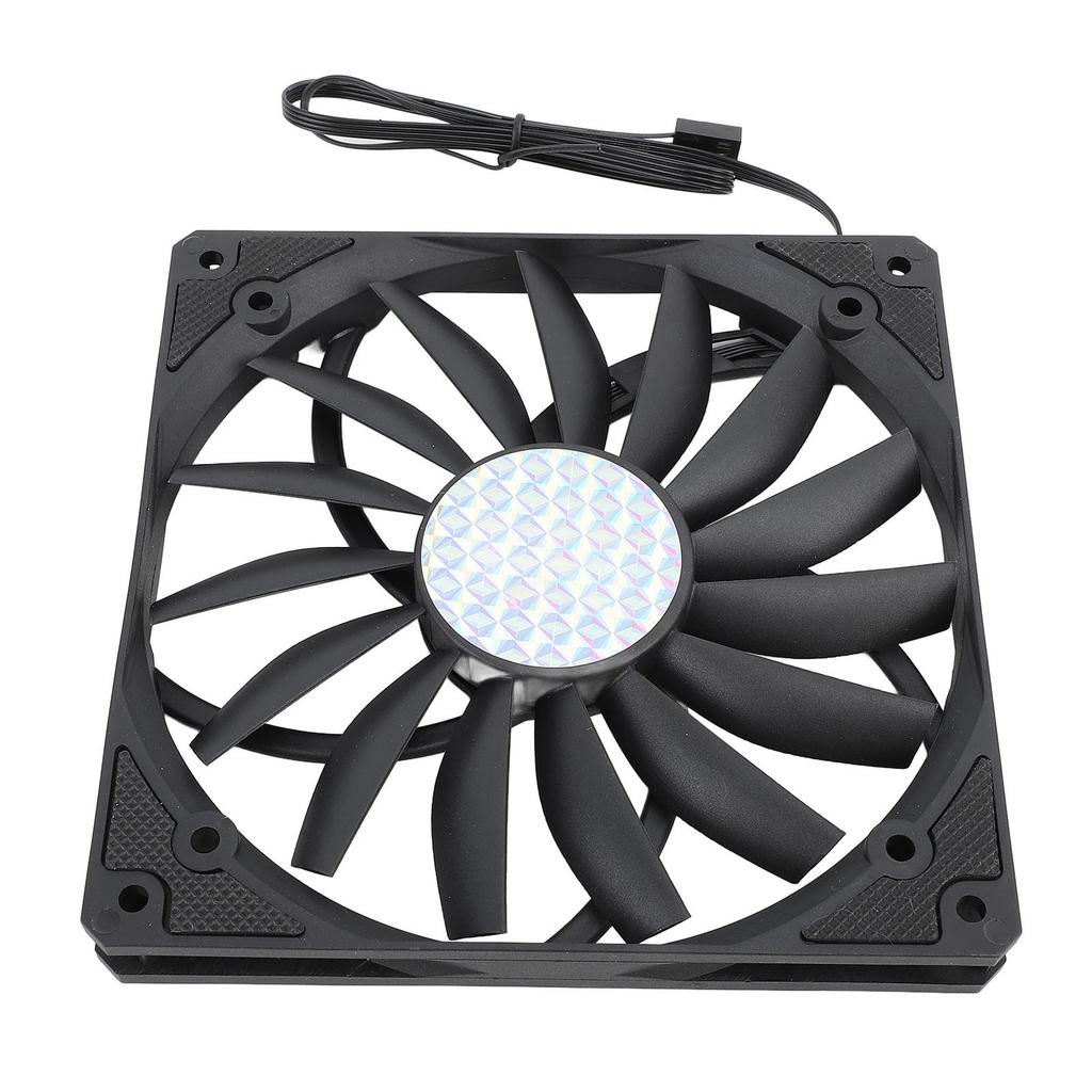 140mm 4 Pin PWM Case Fan Ultra Thin 15mm 1100RPM MFDB Bearing PC Cooling Fan 12V Black
