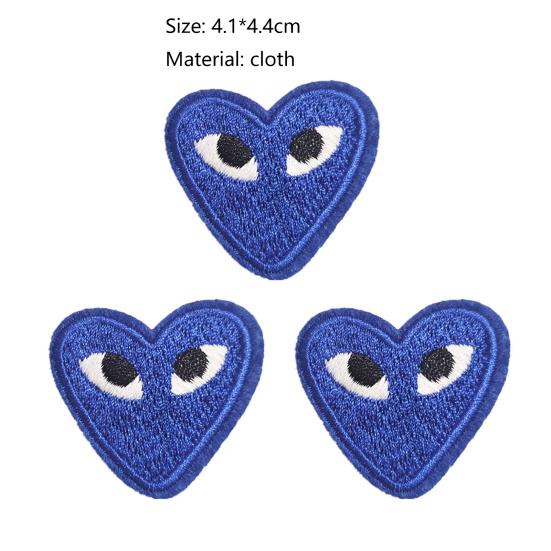 1 Set Stickerei-Patch Feine Verarbeitung Breite Verwendung Stoff Aufnäher Herzform DIY Aufkleber Applikation Kleidung Zubehör