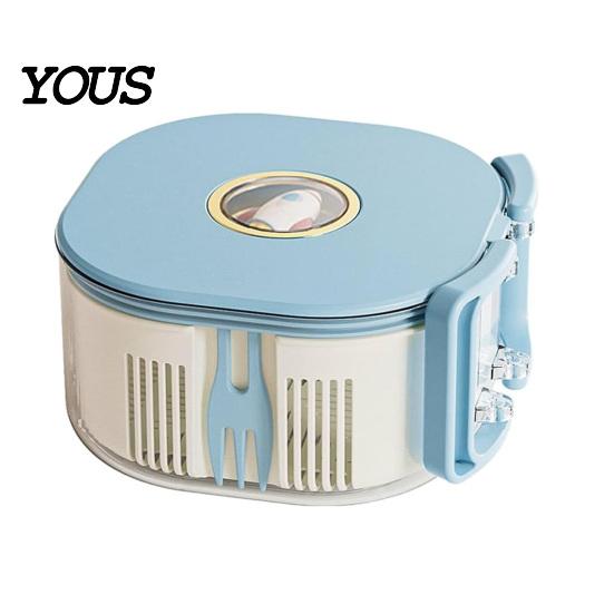 Compact Salad Spinner Bowl Fruit Washing Bowl, with Strainer And Fork, Multifunctional Portable Drain Efficient Strawberry Cleaning Tool Basket,