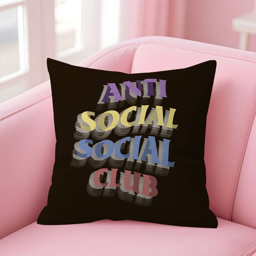 LOGO ANTI SOCIAL SOCIAL CLUB Personalized picture text home decorative pillows Household Gifts 45x45cm