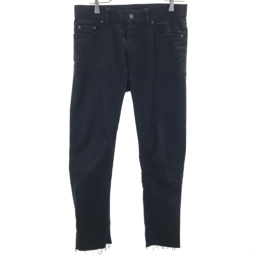 SAINT LAURENT made in Japan Cut-off processing Long pants W29 black Women Used