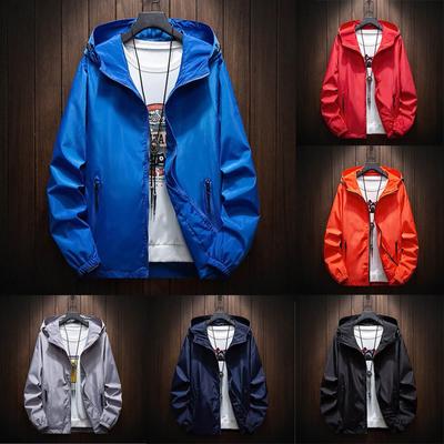Men's  Winter Casual  Color Plus Size Hoodie Zipper Outdoor Sport Coat