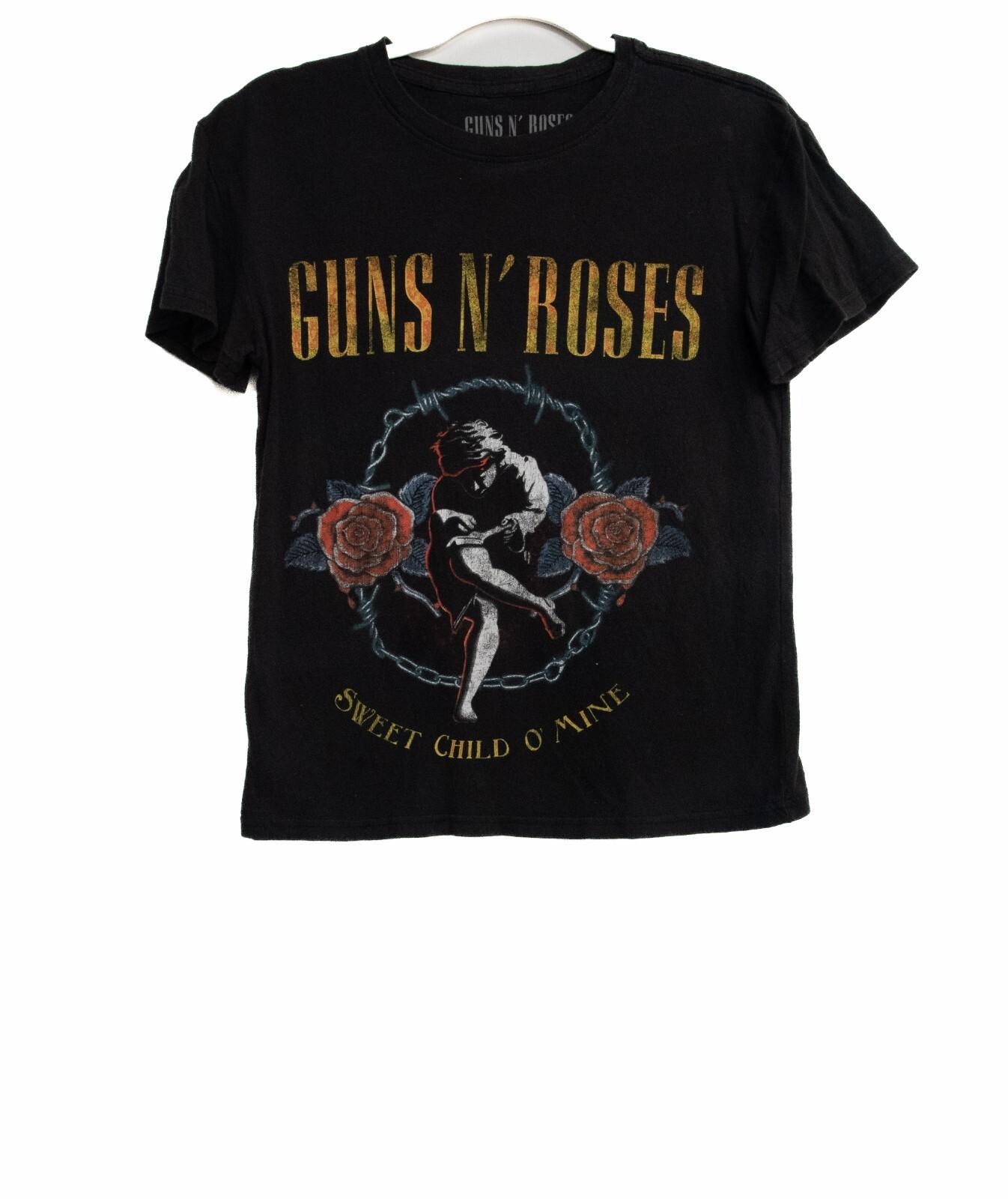 Guns N Roses Sweet Child O Mine Mens Black T-Shirt Crew Neck Cotton Size XS S