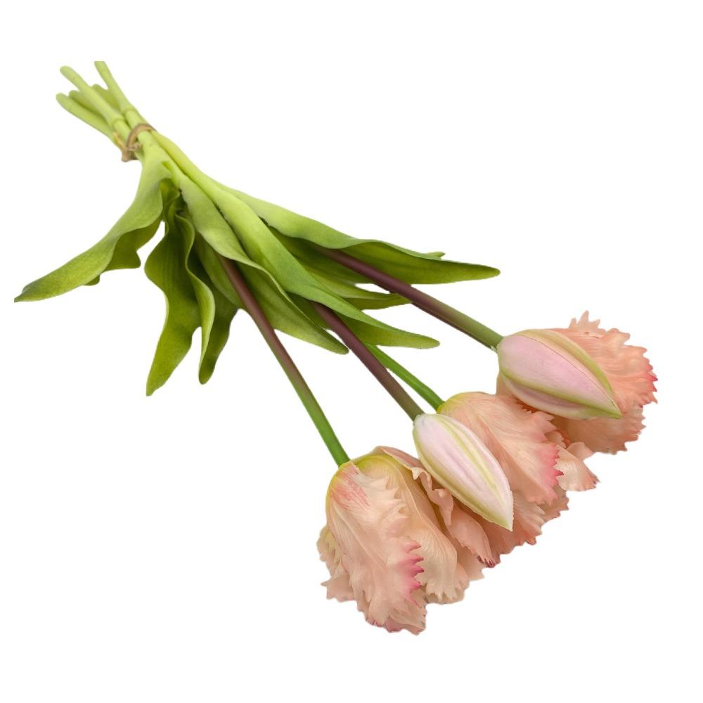 

Multicolor Tulip Artificial Flower Green Leaves Faux Flower Home Decoration розовый