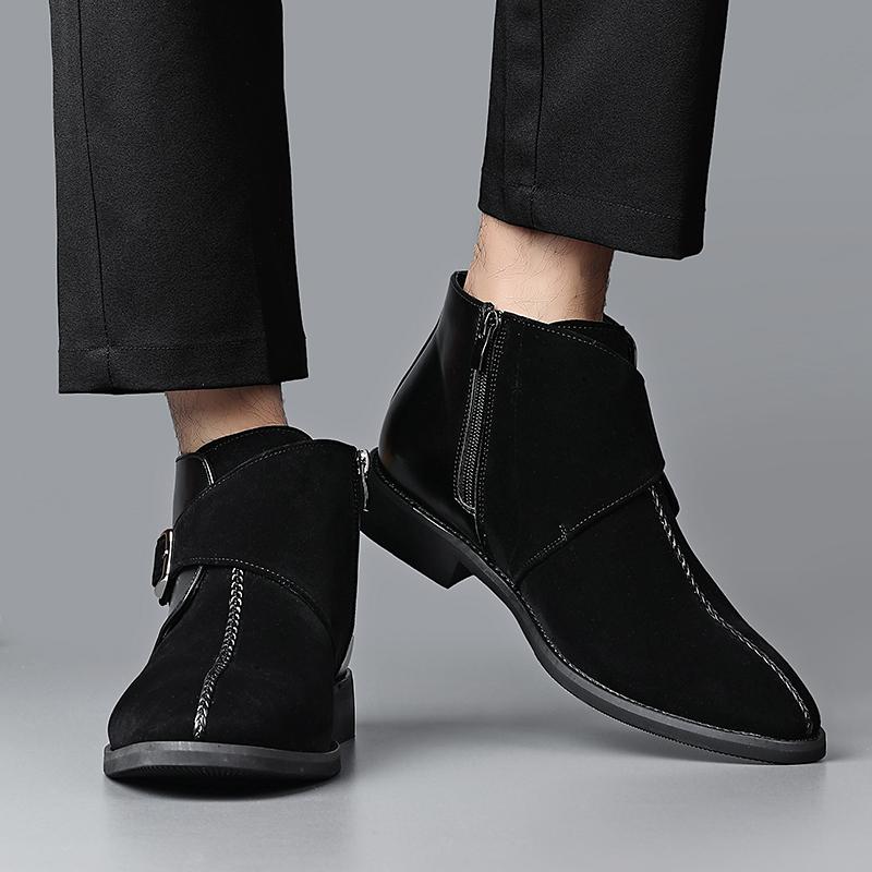 Men's Autumn and Winter Boots Casual Gentleman Style Office Fashion Party Outdoor Trendy Shoes 38-46 Color Blocked Business