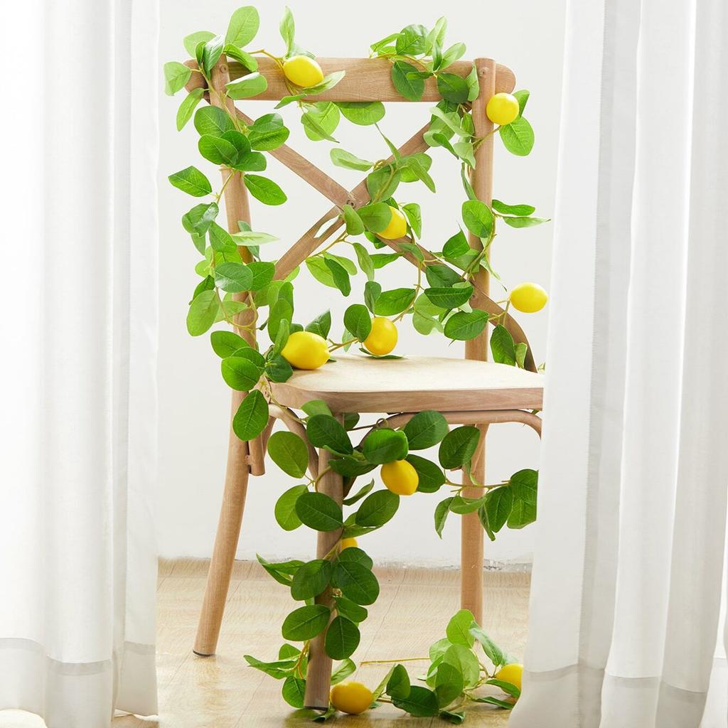 Simulation Green Plant Artificial Foam Lemon Fruit Vine, Home Decoration Atmosphere Vine Arrangement Props