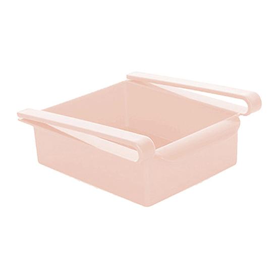 

Кухонный холодильник с морозильной камерой, органайзер для экономии места, стеллаж для хранения, выдвижной ящик розовый