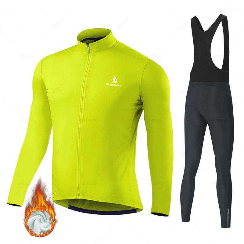 New Winter Thermal Fleece Cycling Jersey Set Sports Team Bike Suit Mountian Bicycle Clothing Ropa Ciclismo Invierno Hombre