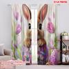 2pcs,2D Plane Printing Contemporary Curtains Spring Bunny Bliss Polyester (without Rod) Home Decor for Bedroom, Living Room,