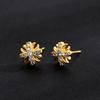 Pendientes de Flor de Cruz de Diamante Completo 2026 Agujeros de Oreja Femeninos Agujas de Oreja S925 Personalidad de Moda Pendientes de Lirio para Hombre