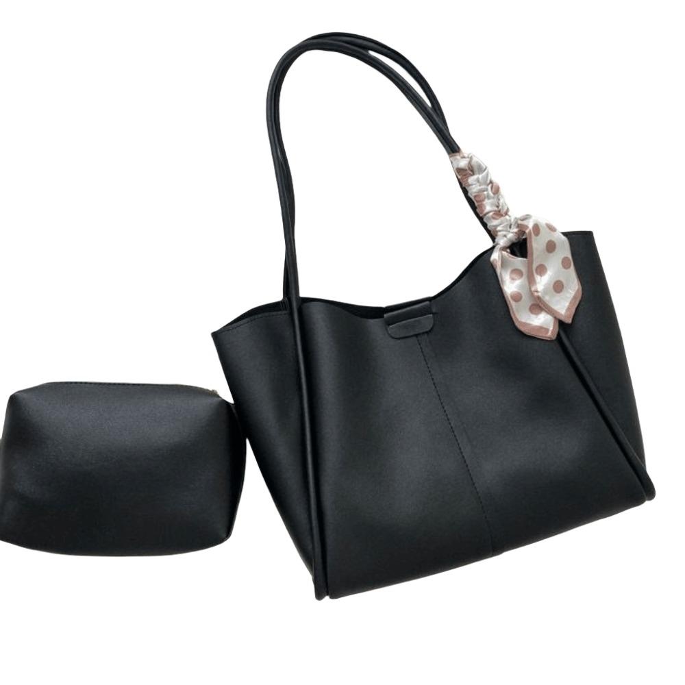 Large Capacity Women PU Shoulder Bag with Small Bag PU Underarm Bag  Office