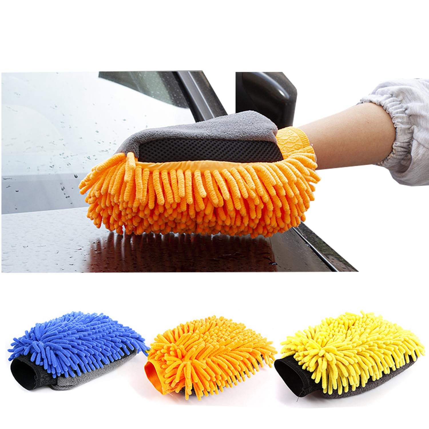 

Minimize Car Wash Scratches: Car Wash Gloves, Microfiber Chenille, Car Wash Gloves, Car Wash оранжевый