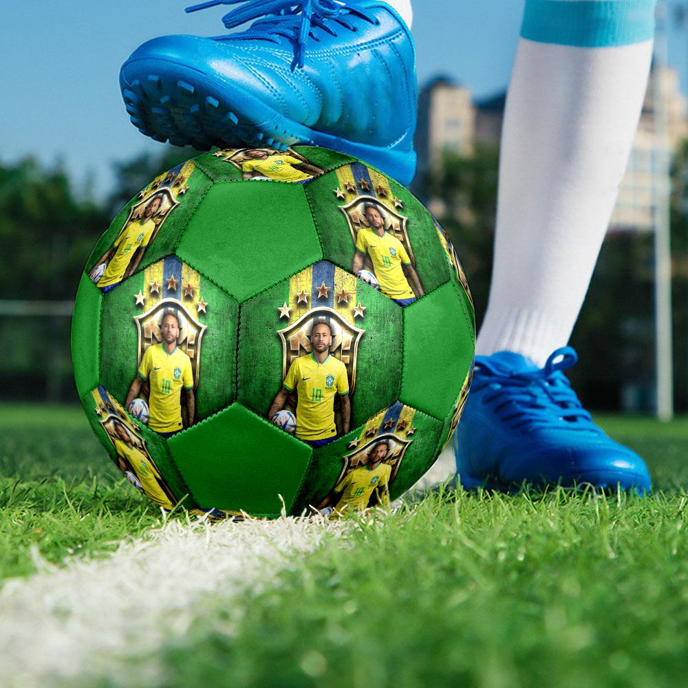 1PC Neymar Global Sensation Size 5 Soccer Ball PrahaIndoor Soccer Ball Colorful All Ages Machine Stitched PVC Competition Ready Durable High-Bounce