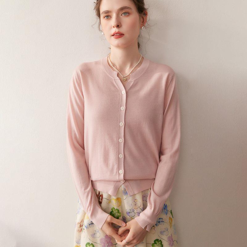 Women's Fine Spun Yangtze Wool Cardigan - New Versatile Autumn/Winter Knit Base Layer Jacket