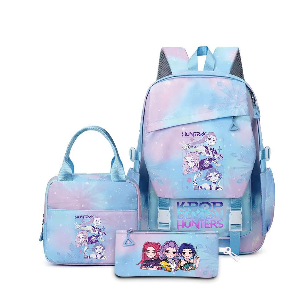 Kpop Demon Hunters, Elementary School Bag, Children'S Backpack, Lunch Bag, Pencil Bag, Three-Piece Set, Student Backpack