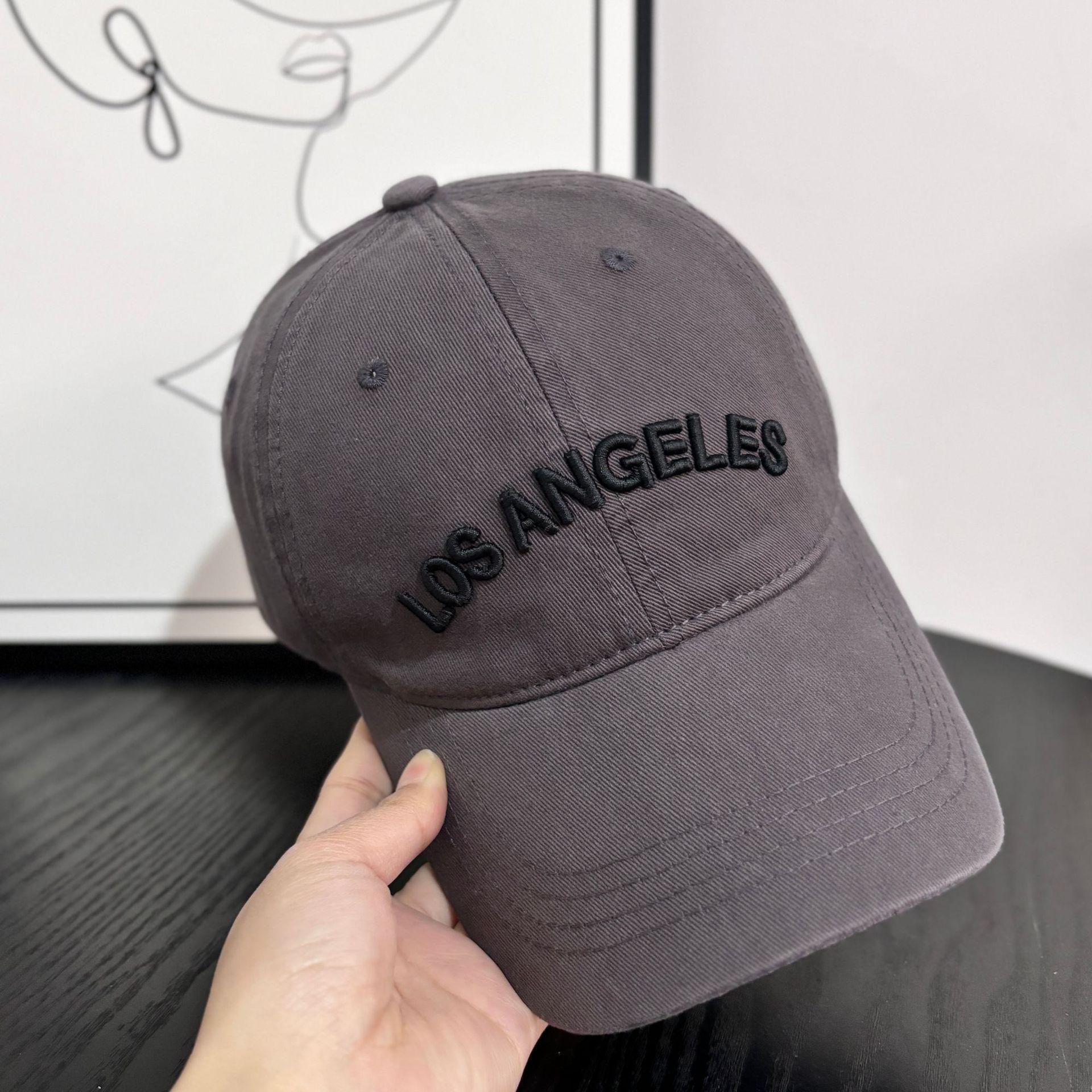 

Бейсболка с вышитыми буквами и мягким верхом, женская, весна-осень, новая, повседневная, универсальная, солнцезащитная, мужская, прилив M（56-58cm） серый