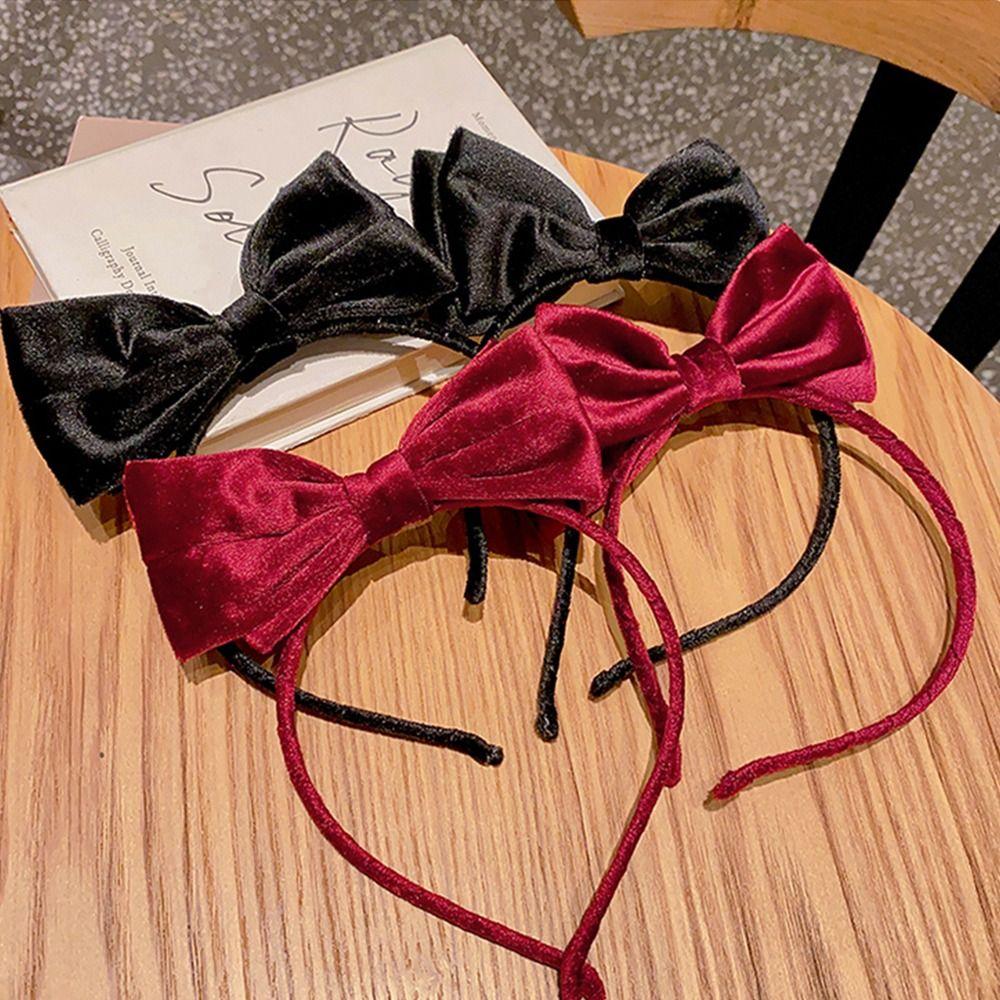 Hair Accessories Gift Sweet Decoration Children Hair Band Princess Hair Hoop Velvet Bow Hair Band