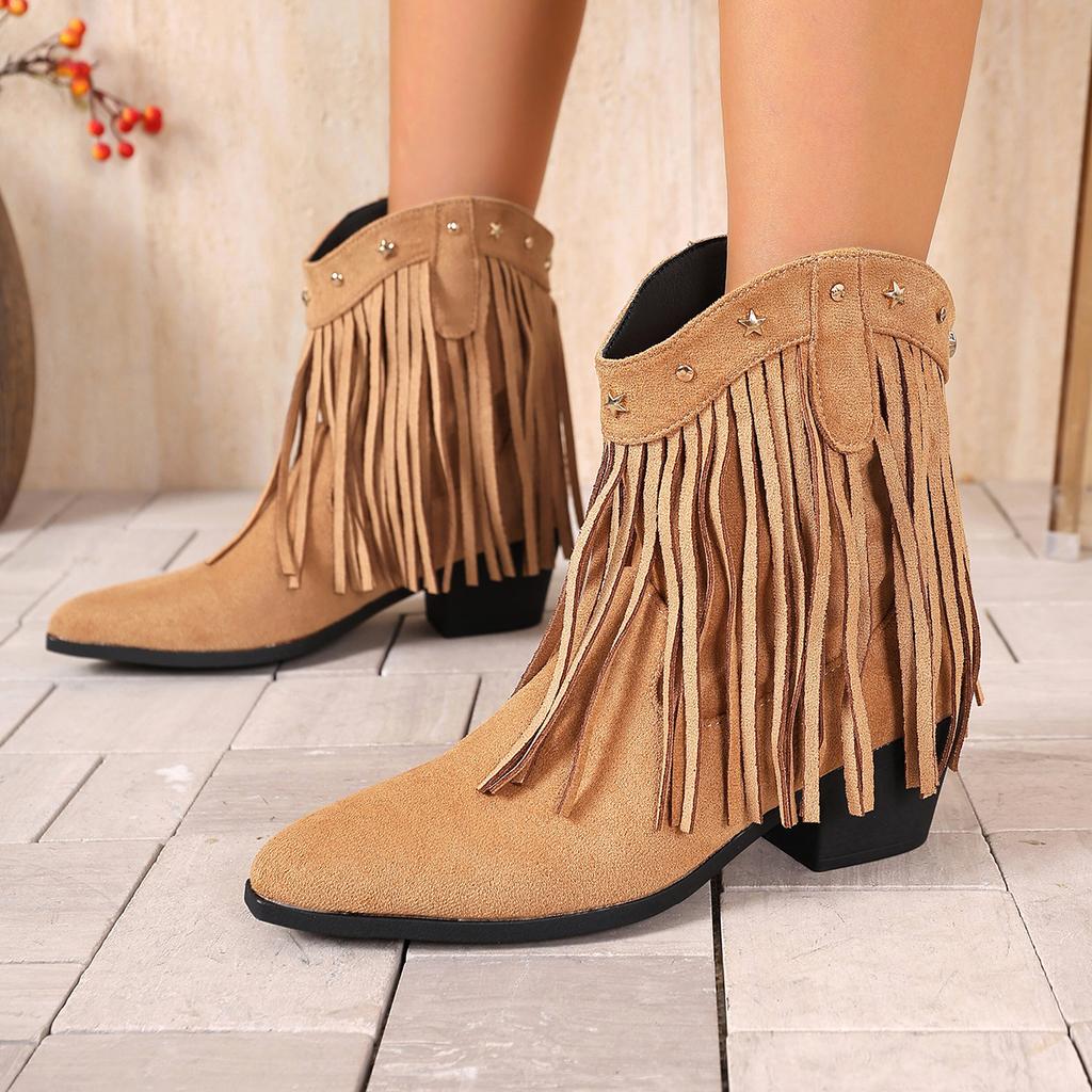 Fashion New Women Boots Vintage Chunky Heel Pointed Toe Autumn Retro Shoes Comfortable Anti-slip Platform Ankle Boots Zapatos De Mujer