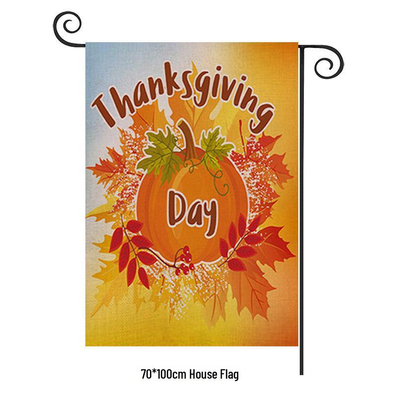 Turkey Yard Decoration Flag: Halloween Pumpkin & Thanksgiving Festival Garden Flag