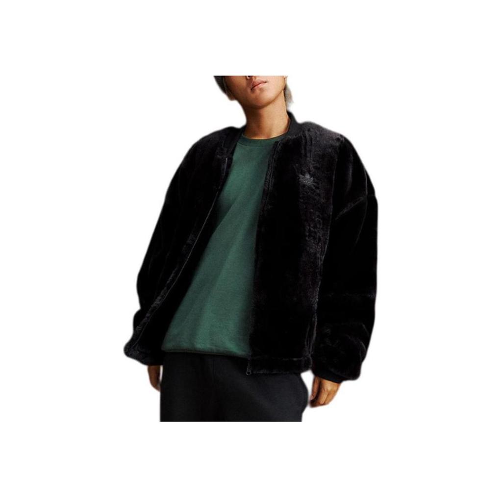 adidas Originals Fur FW24 Jas Lange Mouw Rits Sportjas Uniseks Jas Zwart JD3776