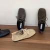 Niche lace-up black loafers single shoes women's shoes 2025 spring and autumn flat bottom with skirt British style small leather shoes