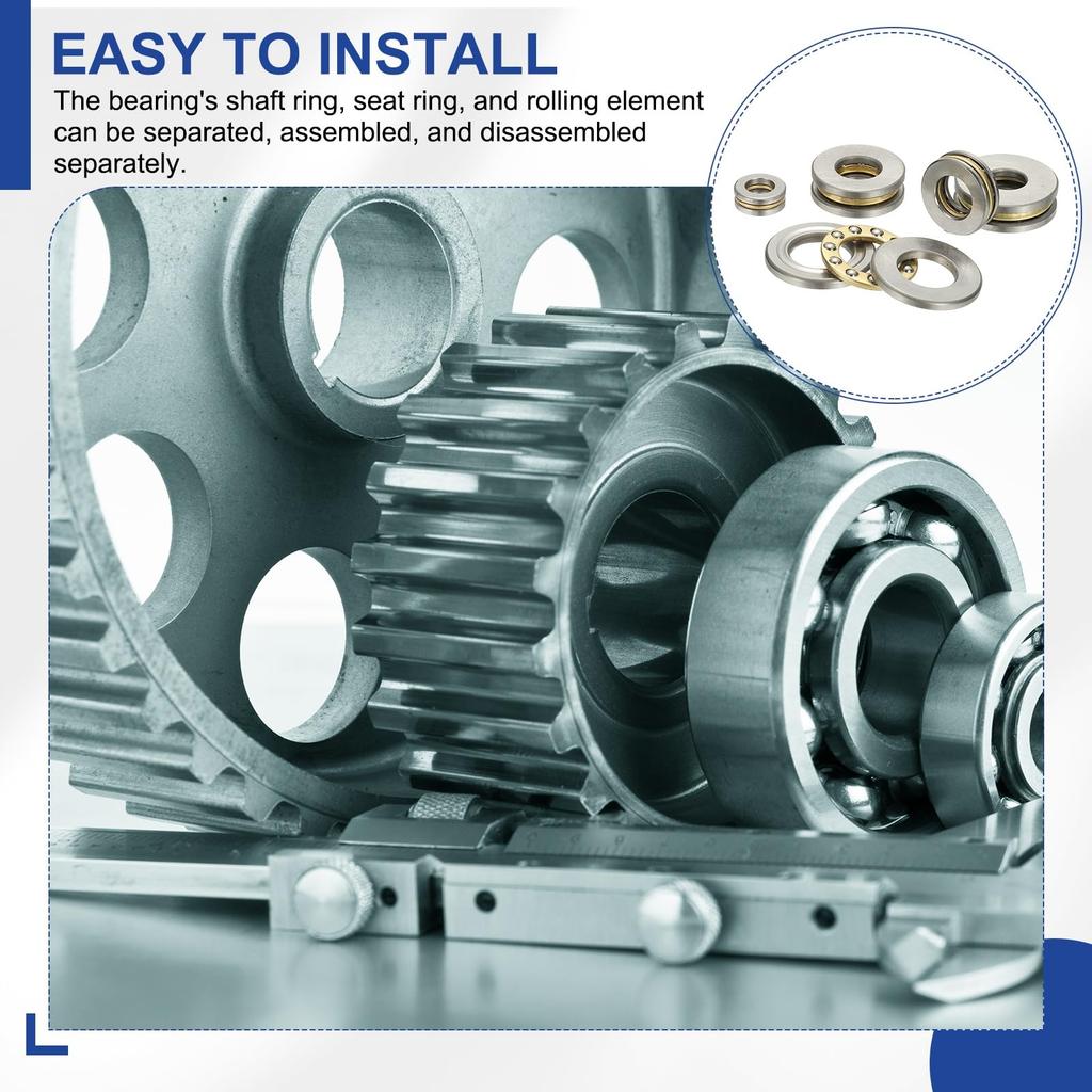 PATIKIL 4pcs 8x16x5mm Chrome Steel Thrust Ball Bearing for Miniature Single Row Roller Miniature