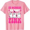 Ghost Wear Pink Breast Cancer Warrior Funny Ghost Halloween T-Shirt for Women Casual  Daily Four Seasons Tees Graphic