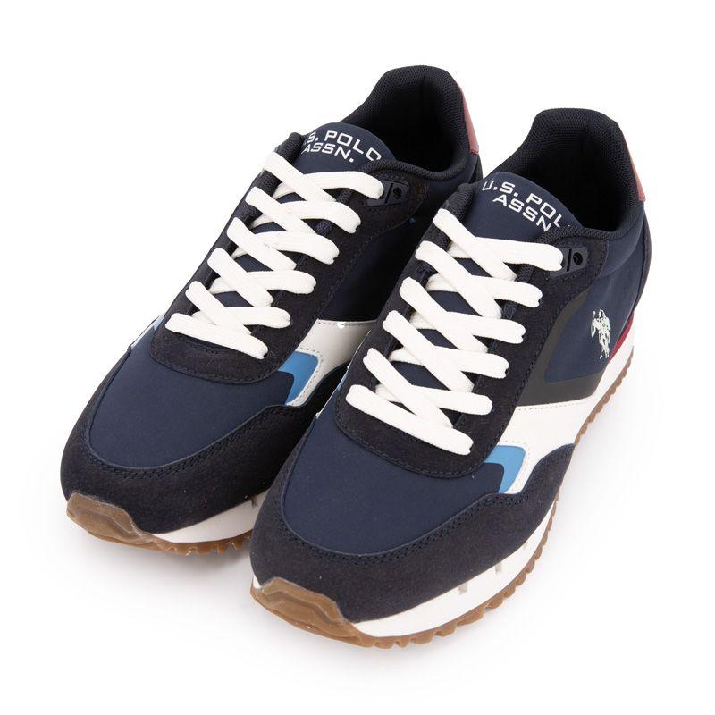 Men's US POLO Navy Blue City Sneakers with Notched Sole and White Laces