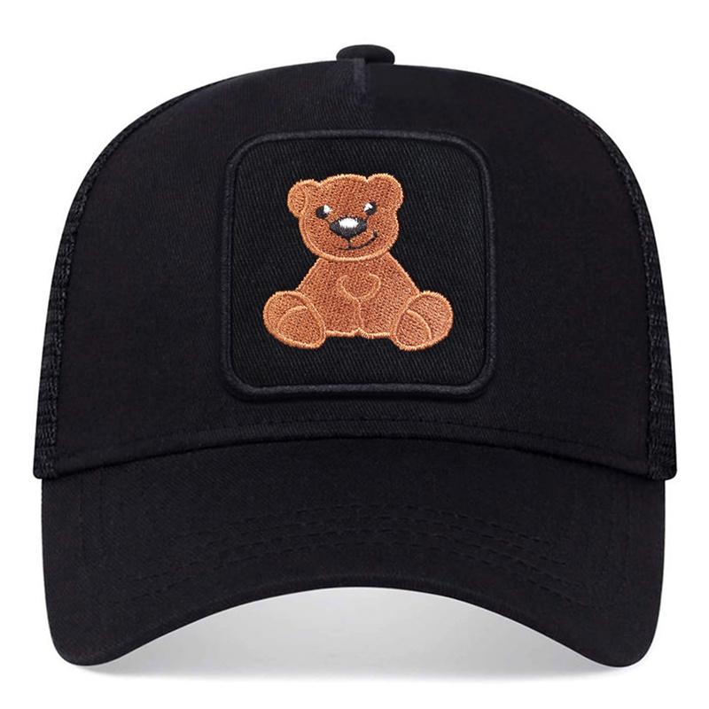 Unisex Snapback Caps Men Breathable Mesh Hats For Women Embroidery Bear Baseball Cap Man'S Cotton Hip Hop Bone Trucker Hat