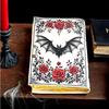 Vampire Bat Grimoire Journal – Gothic Roses Witchy Spell Book | Handmade Leather Book of Shadows