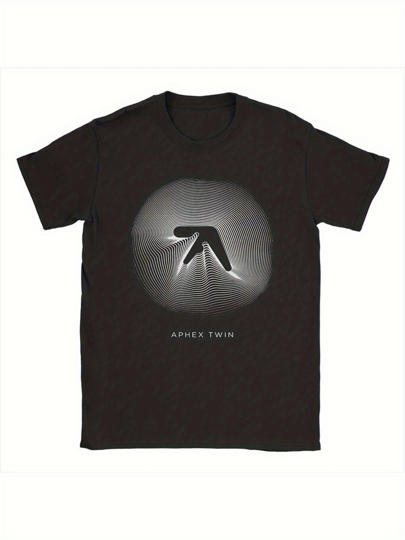 Aphex Twin Logo T-Shirt - Iconic Soundwave & Aphex Twin Graphic Black/White Electronic Music Tee M