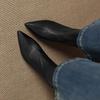 Krazing Pot Microfiber Pointed Toe Thin High Heels Modern Boots Size 42 Zip Women Elastic Ankle Boots