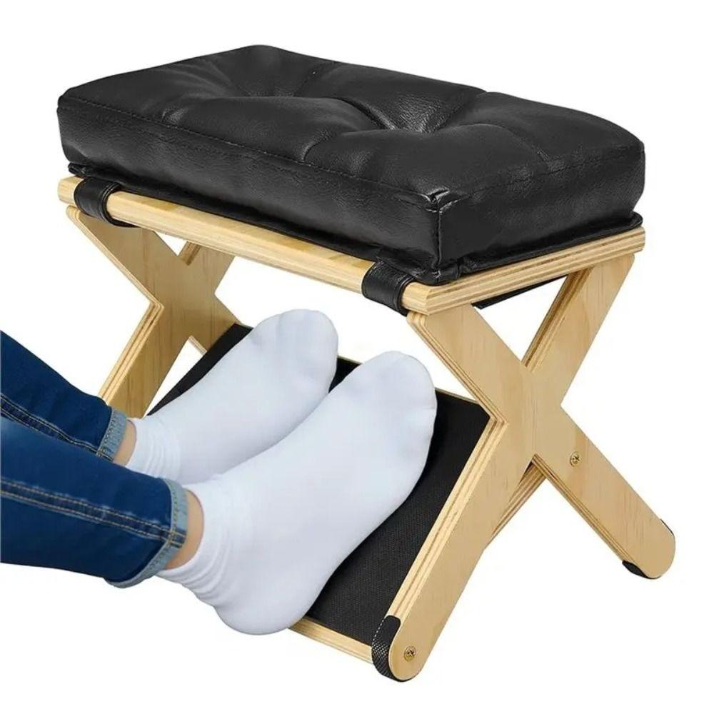 Natural Solid Wood Solid Wood Footrest Smooth Surface Office Foot Stool Home Office