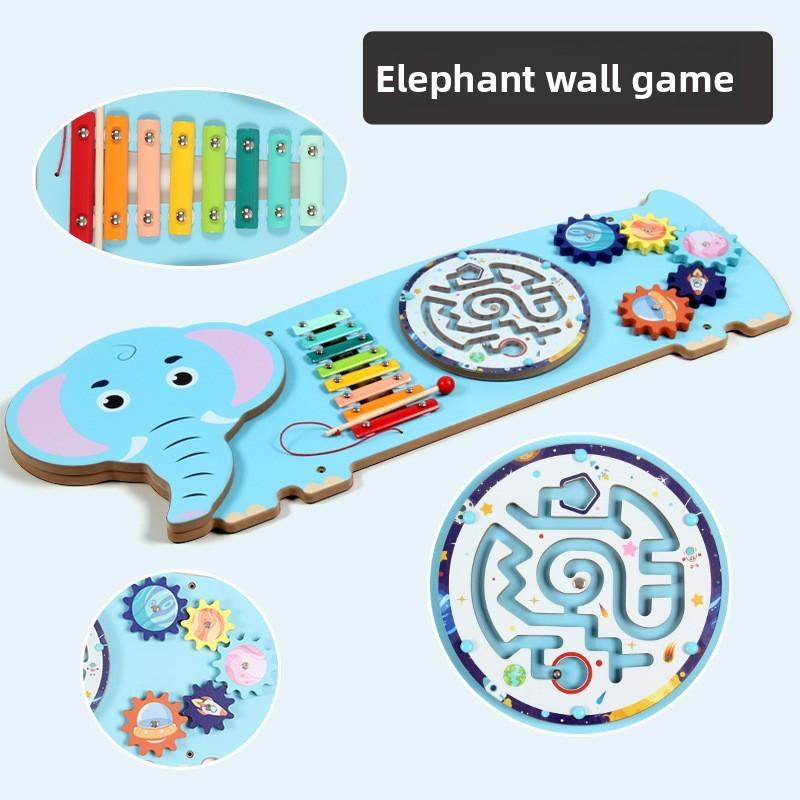 Wooden Educational Wall Toy For Kids With Puzzle Blocks For Preschool Classroom Decor