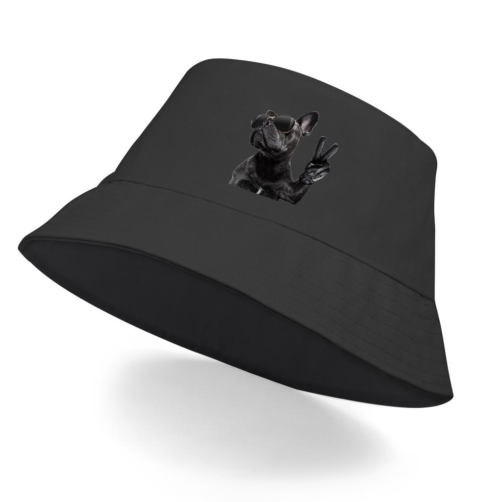 Cool Dog Wear Glasses Print UV Protection Bucket Hat Solid Bucket Hats Man Warm Fisherman Ideal Choice For Hiking Summer Hat