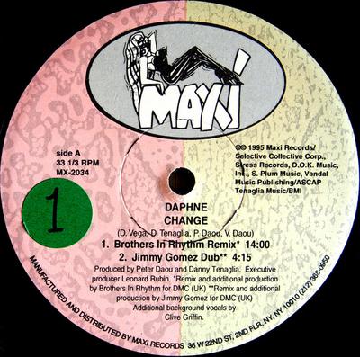12inch Record DAPHNE - Change (The European Remixes) MX2034 Maxi Records 1995 US Dance & Electronica Used