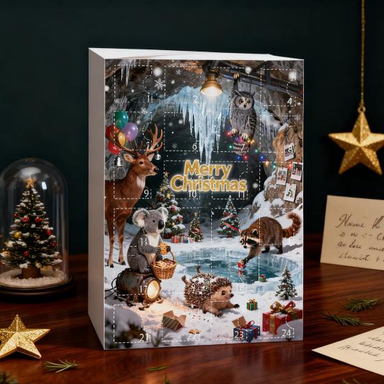 Forest Animal Advent Calendar 2025 24 Days Cute Animal Holiday Decor Countdown To Christmas