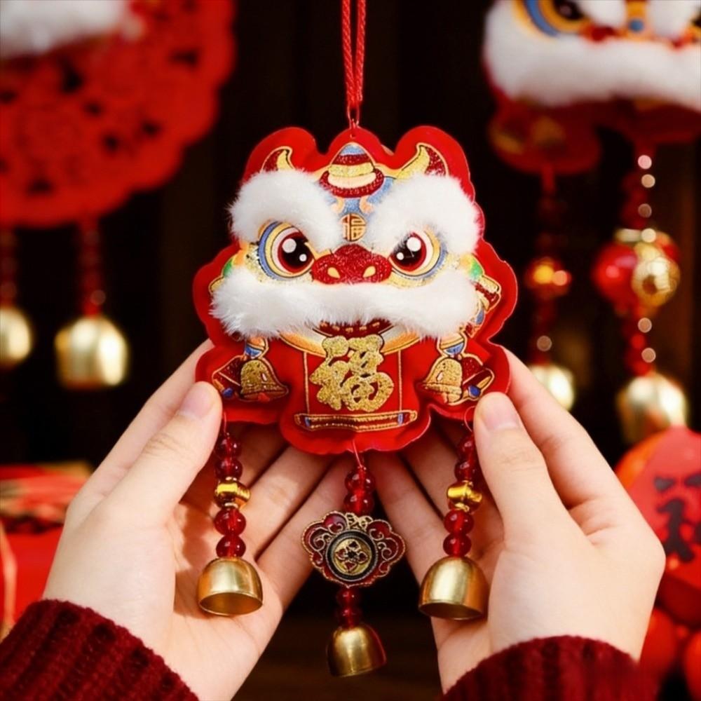 Horse Embroideried Lion Dance Pendant Traditional Atmosphere Lucky Pendant  Entrance Door