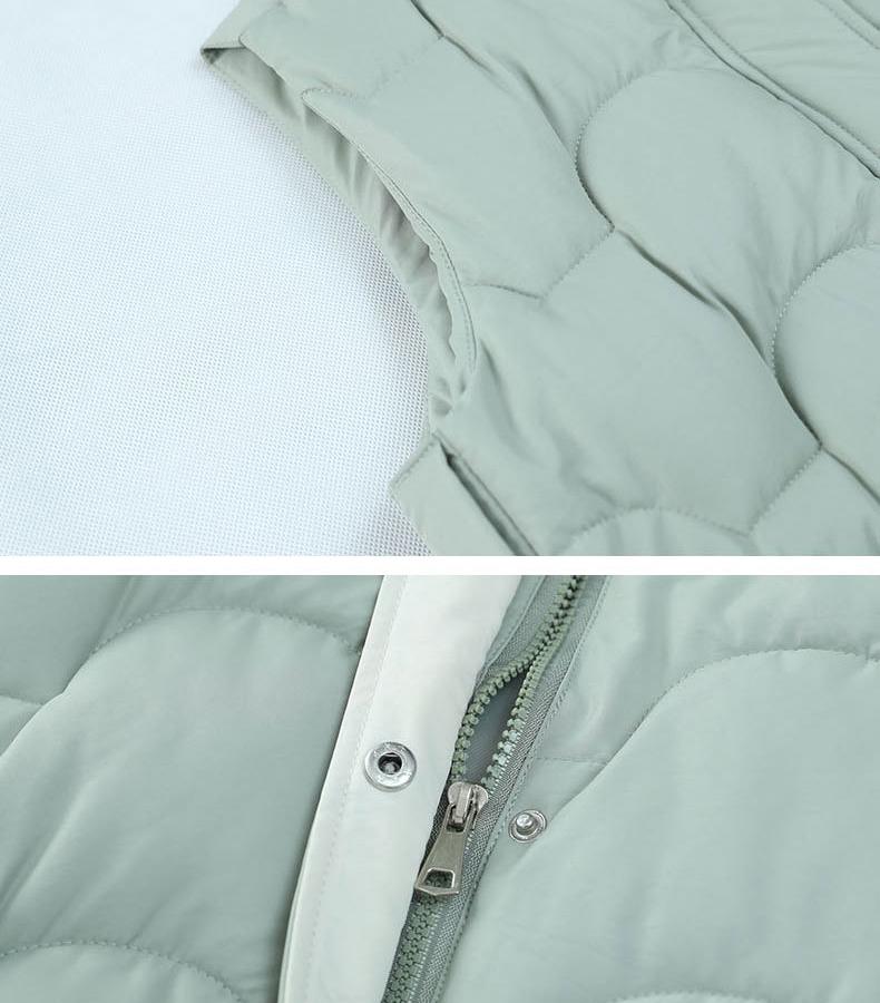Autumn and Winter Women's Solid Color Loose Vest Stand-up Collar Short Vest Jacket Cotton Padded Women's Windproof Warm Vest