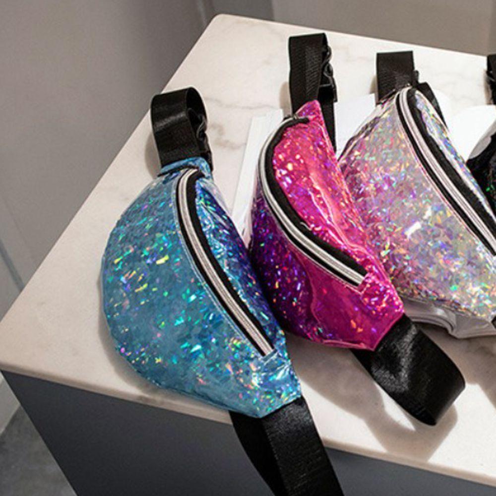 Elegant Sequins Waist Bag Large Capacity Holographic Belt Bag Cool Laser Fanny Pack Summer