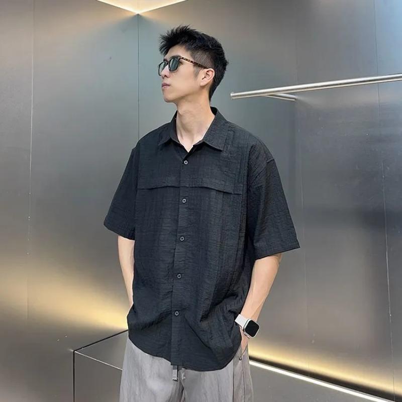 Mens Short Sleeve Button Up Casual Shirt S