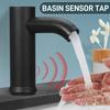 Bathroom Basin Sink Faucets Deck Mounted DC6V Matte Black Solid Brass Cold Water Touch-Free Infrared Tap Automatic Sensor Faucet