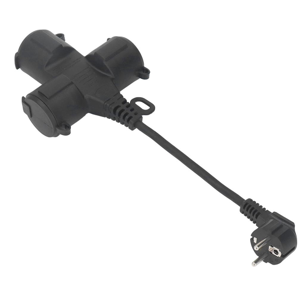 3 Way Socket Splitter IP44 Waterproof 3 AC Outlets Power Strip Extension Cable 14cm 1.5mm2 Cord