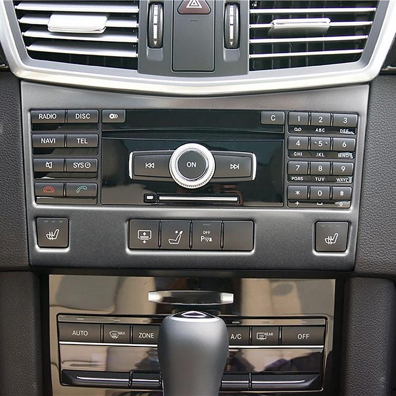 Stainless Steel Car Console CD Button Control Panel Frame Sticker For Mercedes Benz E Class W212 2010 2011 Interior Accessories