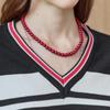 MAXZA Boucle Lettering Color Block V Neck Knit Ze11qk502na