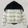 Sibaisha Women's Embroidered Loose Fit Winter Jacket